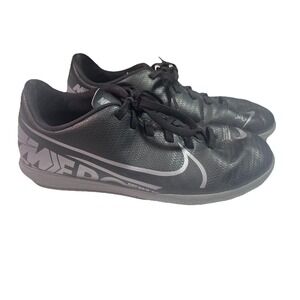NIKE Mercurial Vapor 13‎ Youth Sz 6Y Black Indoor Soccer Shoes AT8169-001 EUC